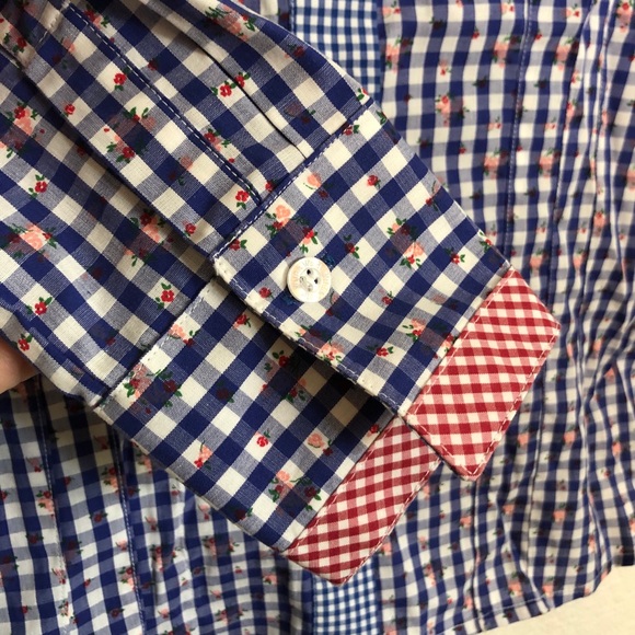 Wild & Wald gingham floral shirt sz 34 - Picture 3 of 7